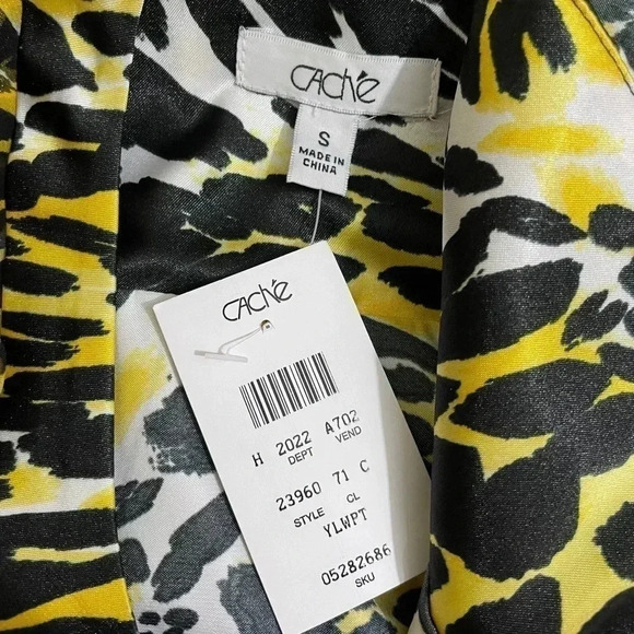 Cache Skirt Suit Set Leopard Yellow Black Small/6 - Picture 6 of 7